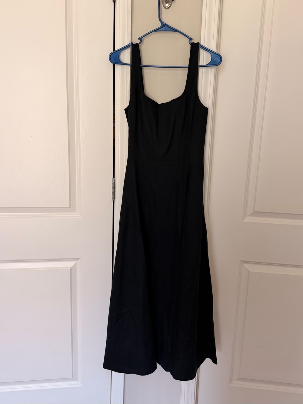 nwt black seamed midi madewell dress